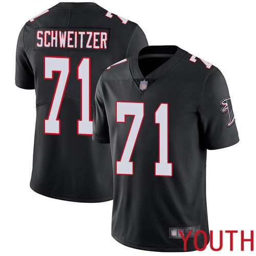 Atlanta Falcons Limited Black Youth Wes Schweitzer Alternate Jersey NFL Football 71 Vapor Untouchable